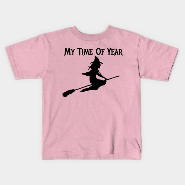 Witch on Broomstick, Halloween Witch, Wicked Witch Kids T-Shirt by Style Conscious